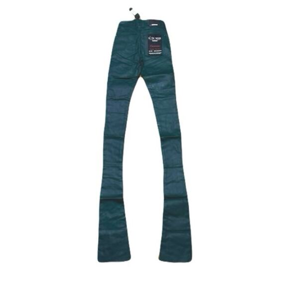 Si Tu Veux Hunter Green Wax Gordon Jeans Superstack Size34 - Picture 2 of 4